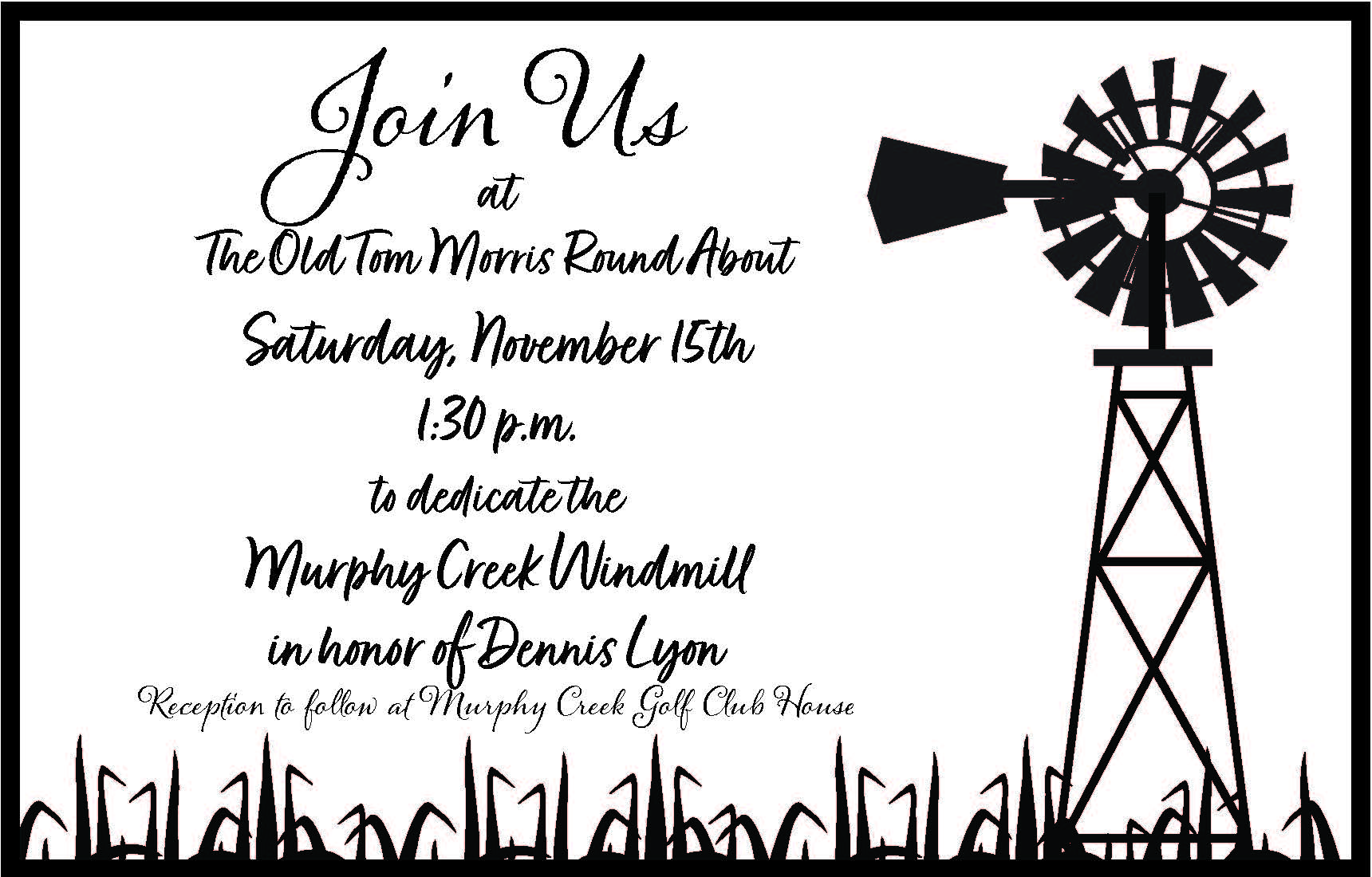 Windmill dedication invitation